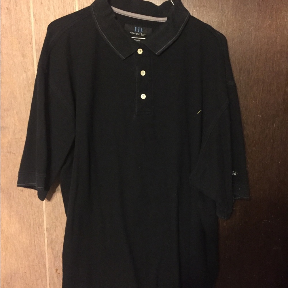 Plain solid black polo style shirt
